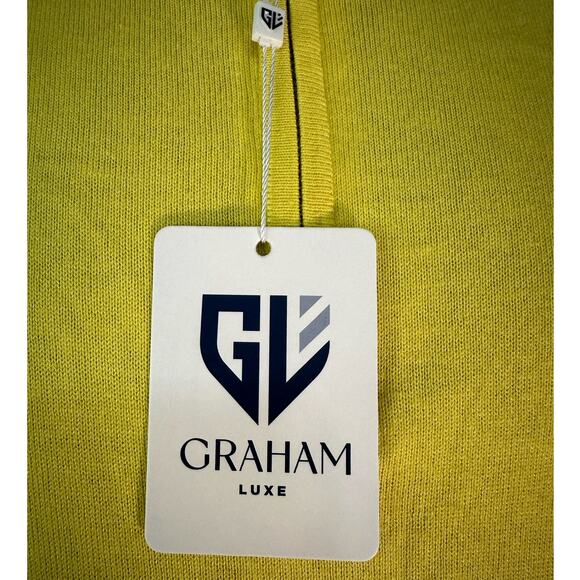NWT Graham Luxe Quarter Zip Sweater Size M Silk Blend Butter Yellow - Picture 5 of 9